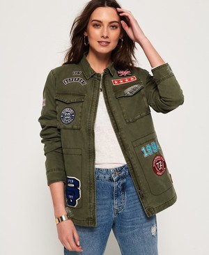 Superdry Rookie Varsity Női Kabát Khaki | HGSXJ8239